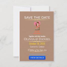 Cartão de Casamento de Luxo com Foto para Salvar a