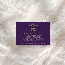 Cartão de Casamento de luxo de Ouro roxo