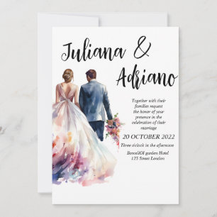 Cartão de casamento de noiva bonita