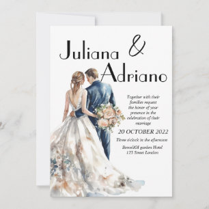 Cartão de casamento de noiva bonita