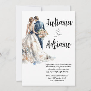 Cartão de casamento de noiva bonita