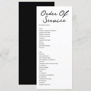 Cartão de Casamento de Ordem de Serviço manuscrito