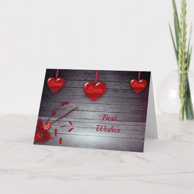 Cartão de Casamento de Parabéns de Amor (Frente)