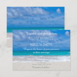 Cartão de Casamento de Praia de Destino Tropical M