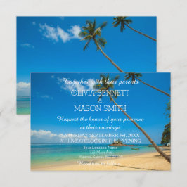 Cartão de Casamento de Praia de Destino Tropical M