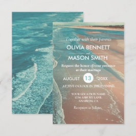 Cartão de Casamento de Praia Tropical Moderno