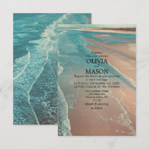 Cartão de Casamento de Praia Tropical Moderno