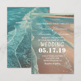 Cartão de Casamento de Praia Tropical Moderno