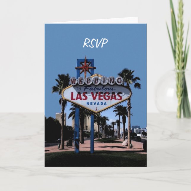 Cartão de casamento de RSVP Las Vegas (Frente)