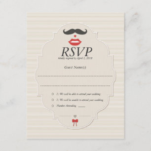 Cartão de Casamento de RSVP Retroativo para Lábios