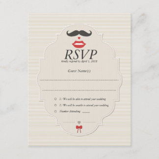 Cartão de Casamento de RSVP Retroativo para Lábios