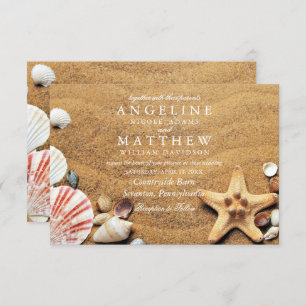 Cartão de Casamento do Mar de Starfish, Praia Trop