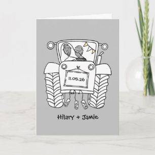 Cartão de Casamento do País do Trator