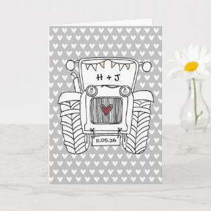 Cartão de Casamento do País do Trator