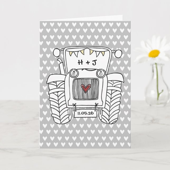Cartão de Casamento do País do Trator (Planta pequena)