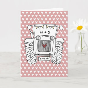 Cartão de Casamento do País do Trator