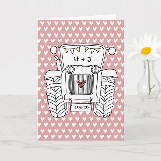 Cartão de Casamento do País do Trator (Planta pequena)