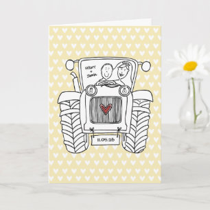 Cartão de Casamento do País do Trator
