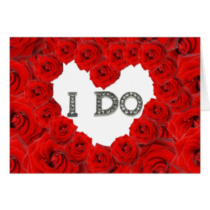 Cartão de Casamento do Rosa vermelha Heart I Do B