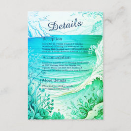 cartão de casamento do vibe da costa azul