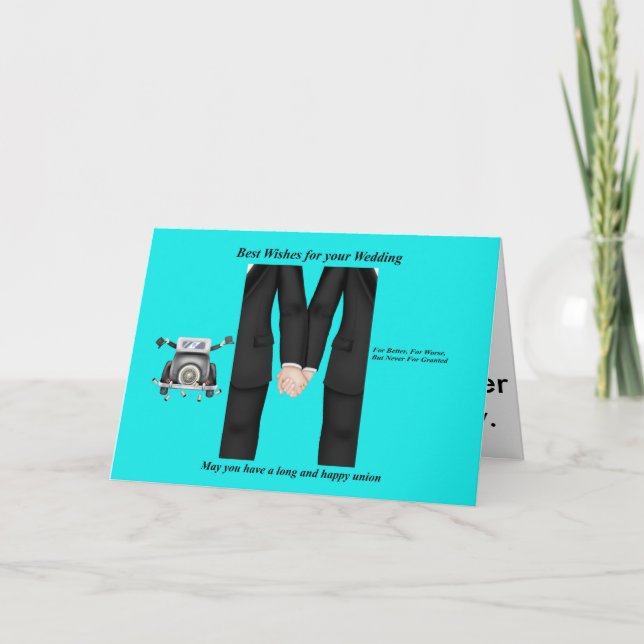 Cartão de casamento dos homem gay (Frente)