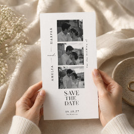 Cartão de casamento Editorial Photo Strip Save the