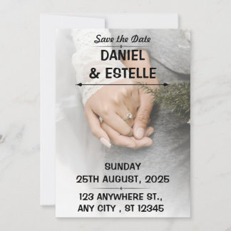 Cartão de casamento 'Elegant Romantic save the dat