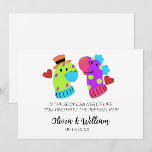 Cartão de casamento engraçado, cartão de casal, en