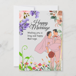 Cartão de Casamento Feliz