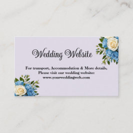 Cartão de Casamento Floral Azul e Branco