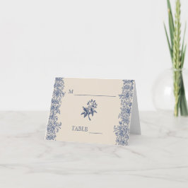 Cartão de casamento floral azul reservado
