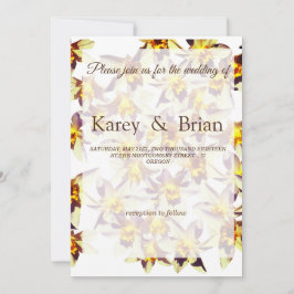 Cartão De Casamento Floral, Daffodils Amarelos