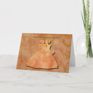 Cartão de Casamento Lésbica Laranja Swirl