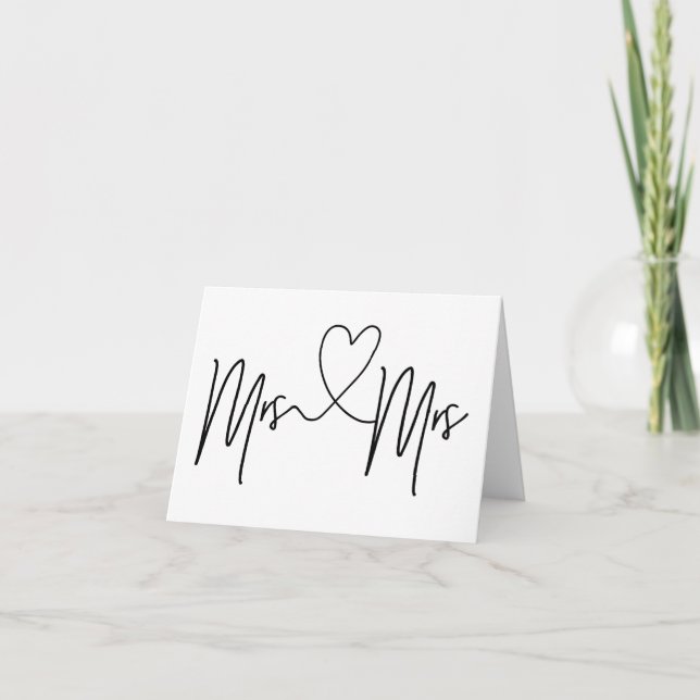 Cartão de Casamento Lésbica para o Dia do Casament (Frente)