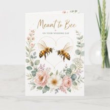 Cartão de Casamento Meant to Bee – Aquarela Românt