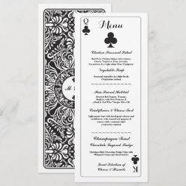 Cartão de Casamento Menu Ás de Paus