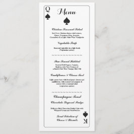 Cartão de Casamento Menu Recepção Ás de Espadas