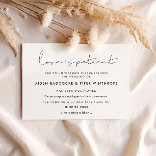Cartão de casamento Minimalist Love é paciente