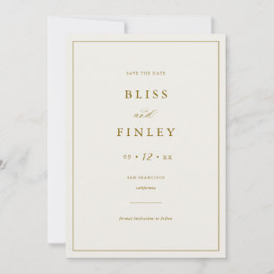 Cartão de casamento minimalista BLISS Save The Dat