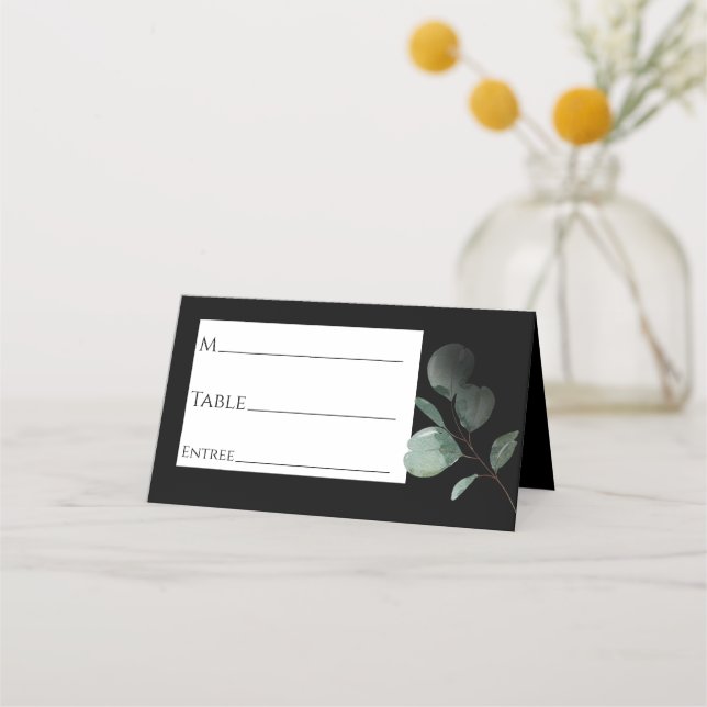 Cartão de Casamento Negra Moderno Verde (Frente)