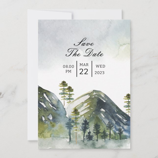 Cartão de casamento no inverno, cartão de casament (Verso)