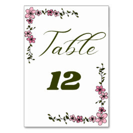 Cartão de Casamento Número da Tabela