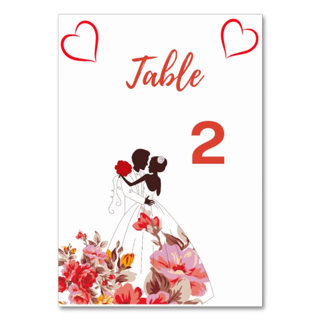 Cartão de Casamento Número da Tabela (Frente)