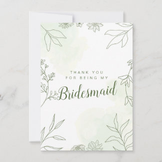 Cartão de casamento Obrigada por ser minha Dama de