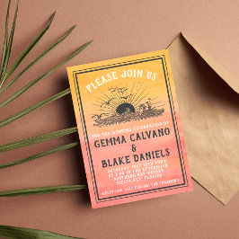 Cartão de Casamento Oceânico de Destino de Praia S