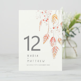 Cartão de casamento outono de uvas e bagas