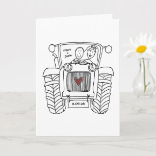 Cartão de Casamento País do Trator