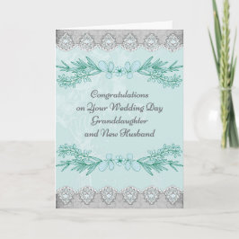 Cartão de casamento para neta e novo marido