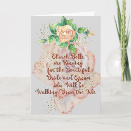 Cartão de Casamento para Noiva e Toque de Cobre