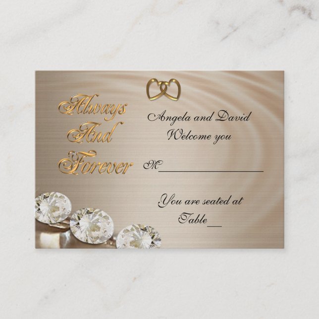 Cartão de casamento para sempre e para sempre, dia (Frente)